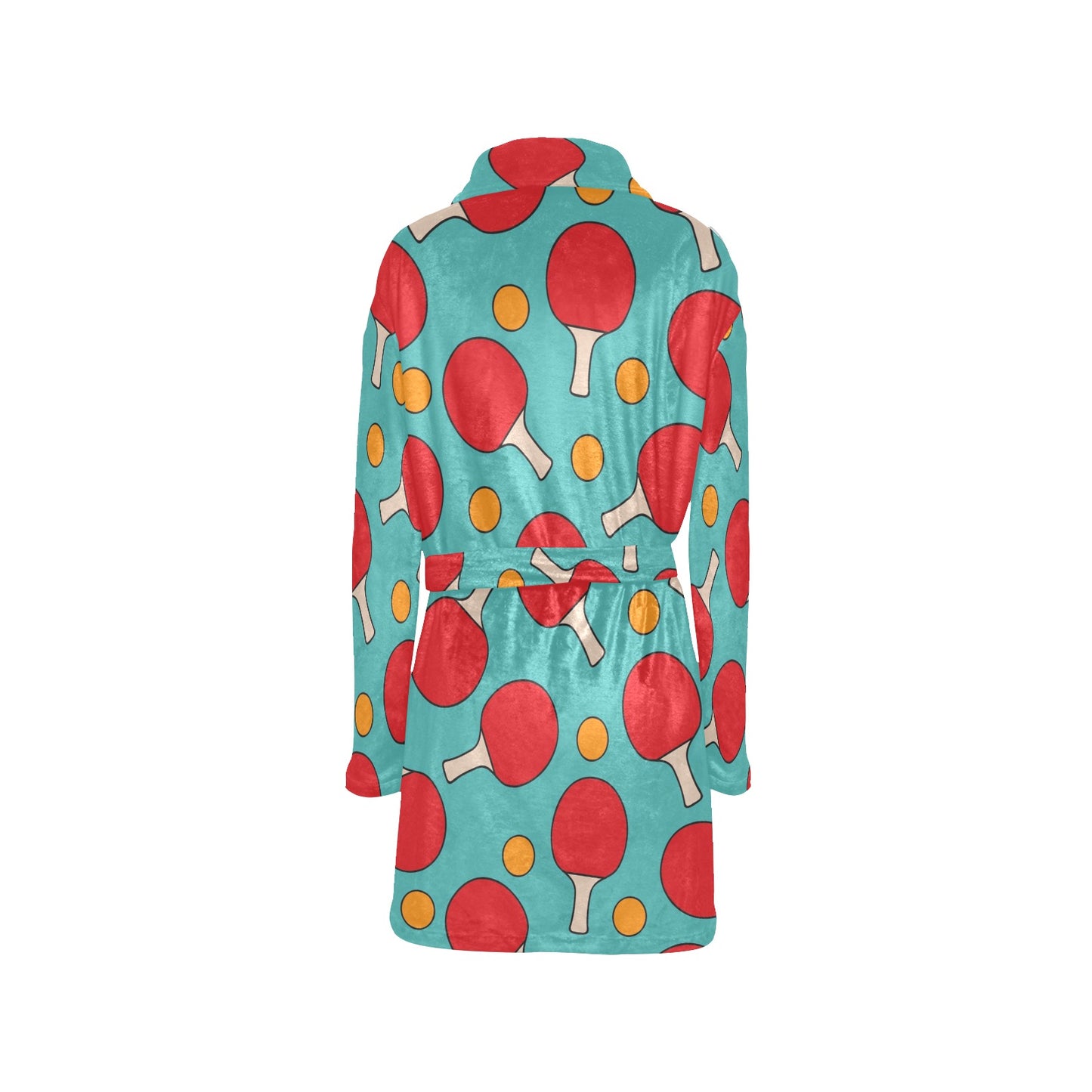 Ping Pong Pattern Print Design A01 Women's Fleece Robe
