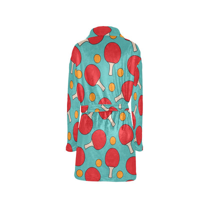 Ping Pong Pattern Print Design A01 Women's Fleece Robe