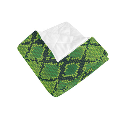 Python Green Pattern Print Design A01 Premium Quilt