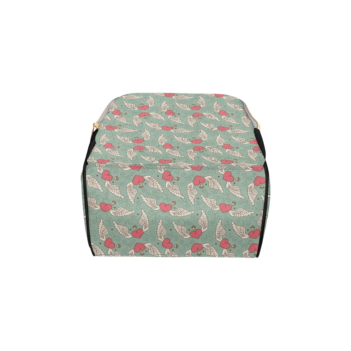 Angel Wings Heart Design Themed Print Diaper Bag Backpack