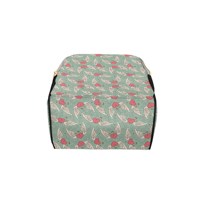 Angel Wings Heart Design Themed Print Diaper Bag Backpack