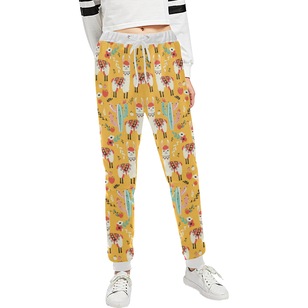 Llama Cute Themed Print Unisex Sweatpants