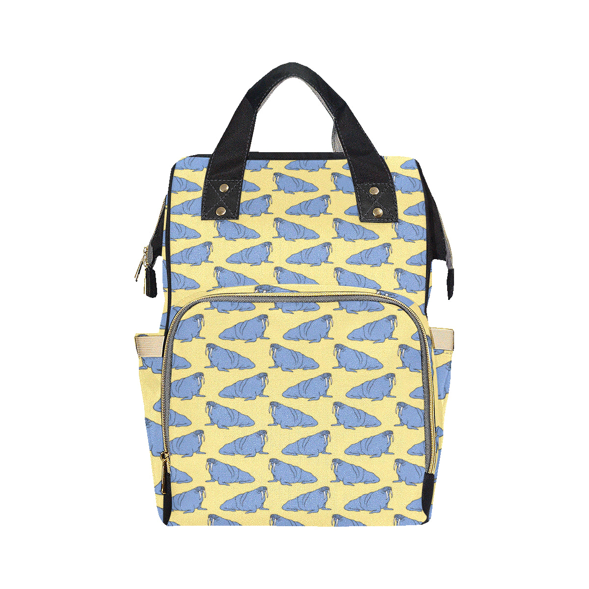 Walrus Pattern Print Design 02 Diaper Bag Backpack