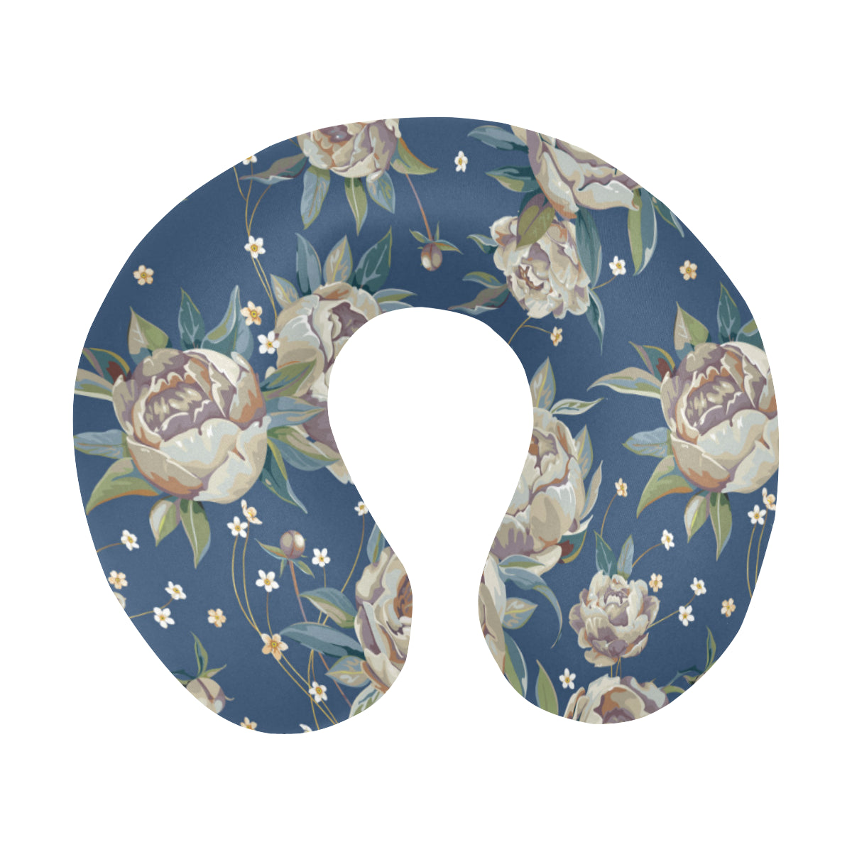 Peony Pattern Print Design A03 U-Shaped Travel Neck Pillow