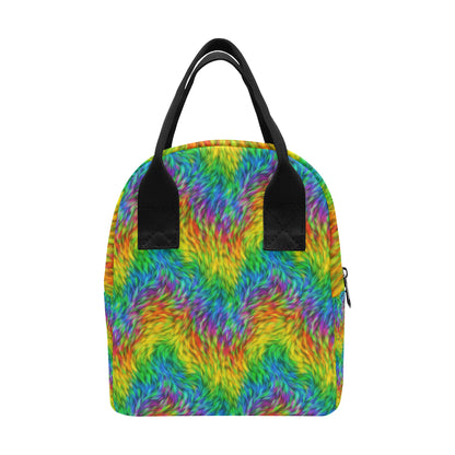 Rainbow Fur Design Print Insulated Lunch Bag
