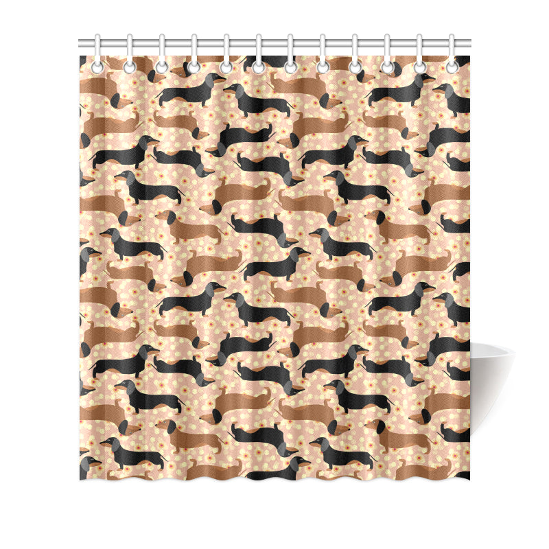 Dachshund Pattern Print Design 011 Shower Curtain
