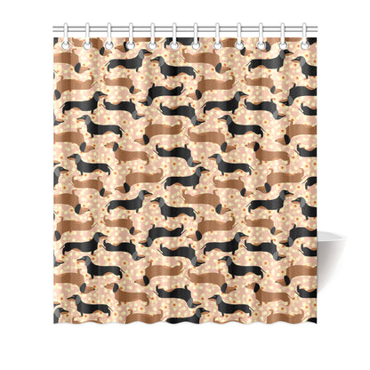 Dachshund Pattern Print Design 011 Shower Curtain