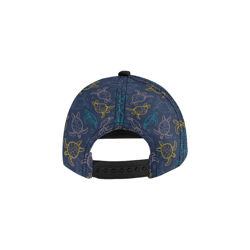 Sea Turtle Baby Print Snapback Cap