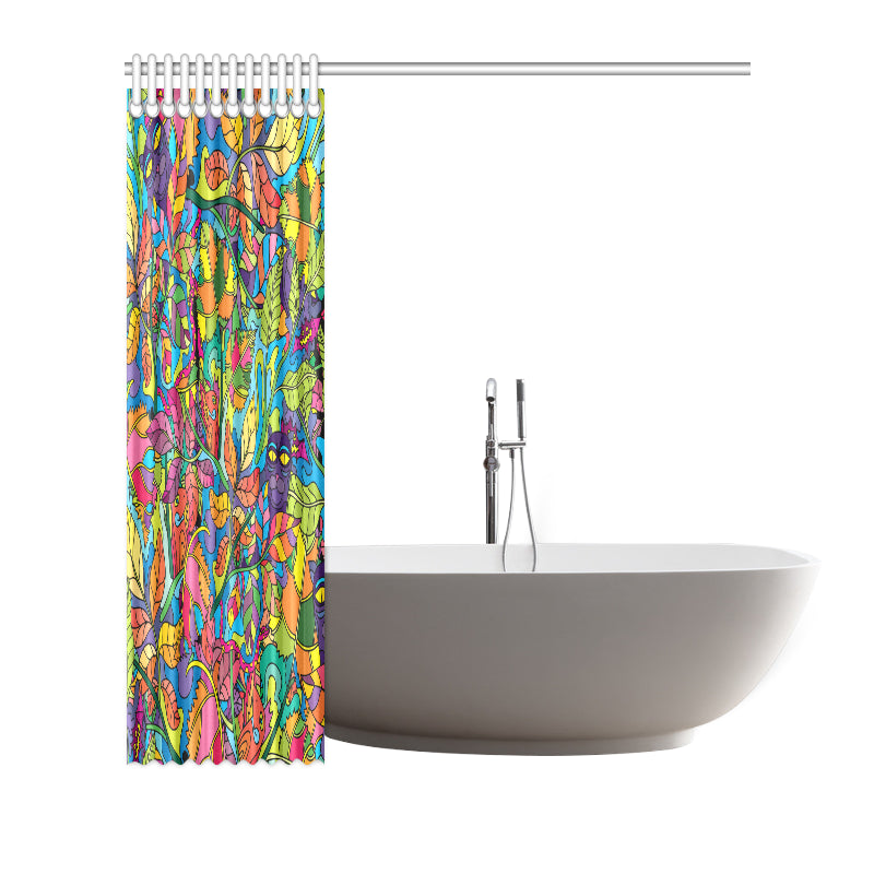 Psychedelic Trippy Flower Print Shower Curtain