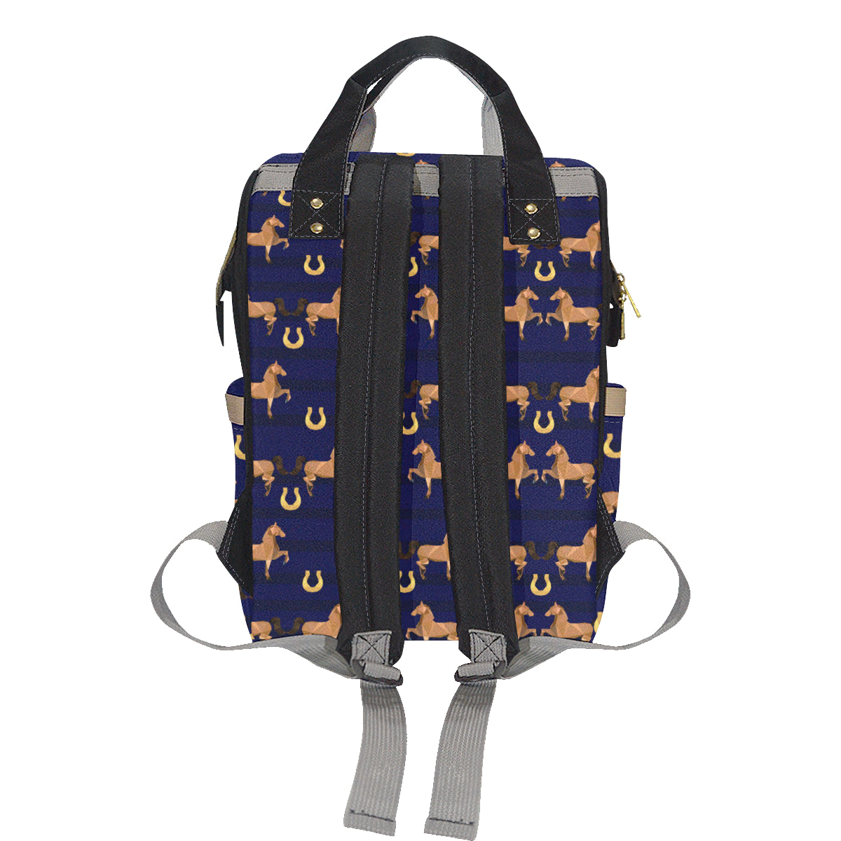 Horse Luxury Themed Pattern Print Diaper Bag Backpack