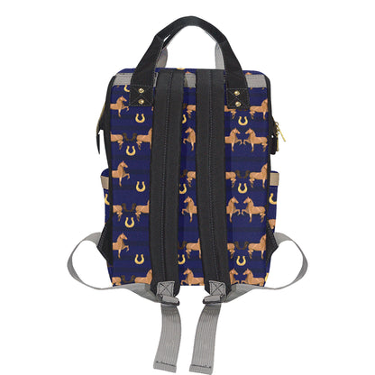 Horse Luxury Themed Pattern Print Diaper Bag Backpack