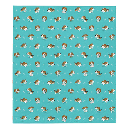 Beagle Pattern Print Design 05 Premium Quilt