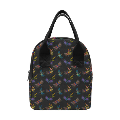 Dragonfly Colorful Realistic Print Insulated Lunch Bag