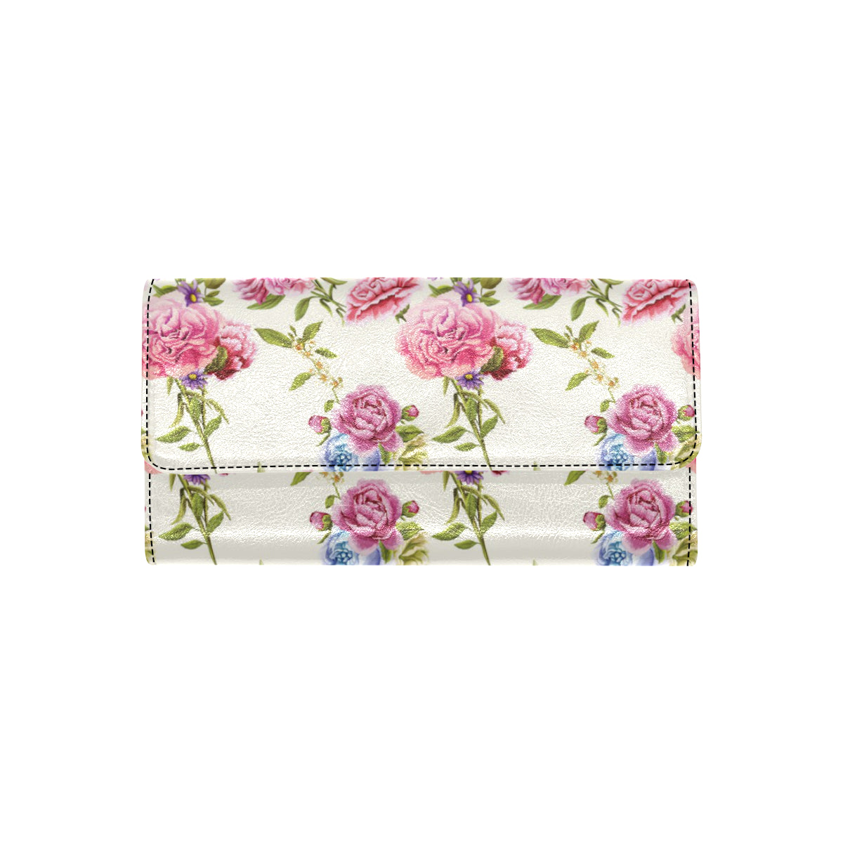 Carnations Pattern Print Design CN02 Women's Trifold Wallet