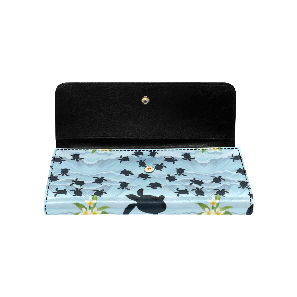 Sea Turtle Pattern Print Design T011 Women's Trifold Wallet