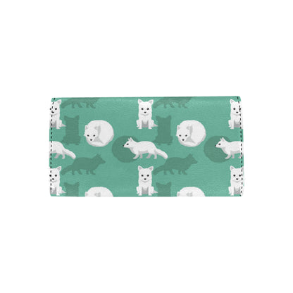 Arctic Fox Pattern Print Design Women's Trifold Wallet