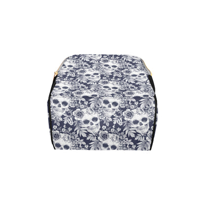 Skull Floral Beautiful Diaper Bag Backpack