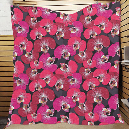 Orchid Red Pattern Print Design OR05 Premium Quilt