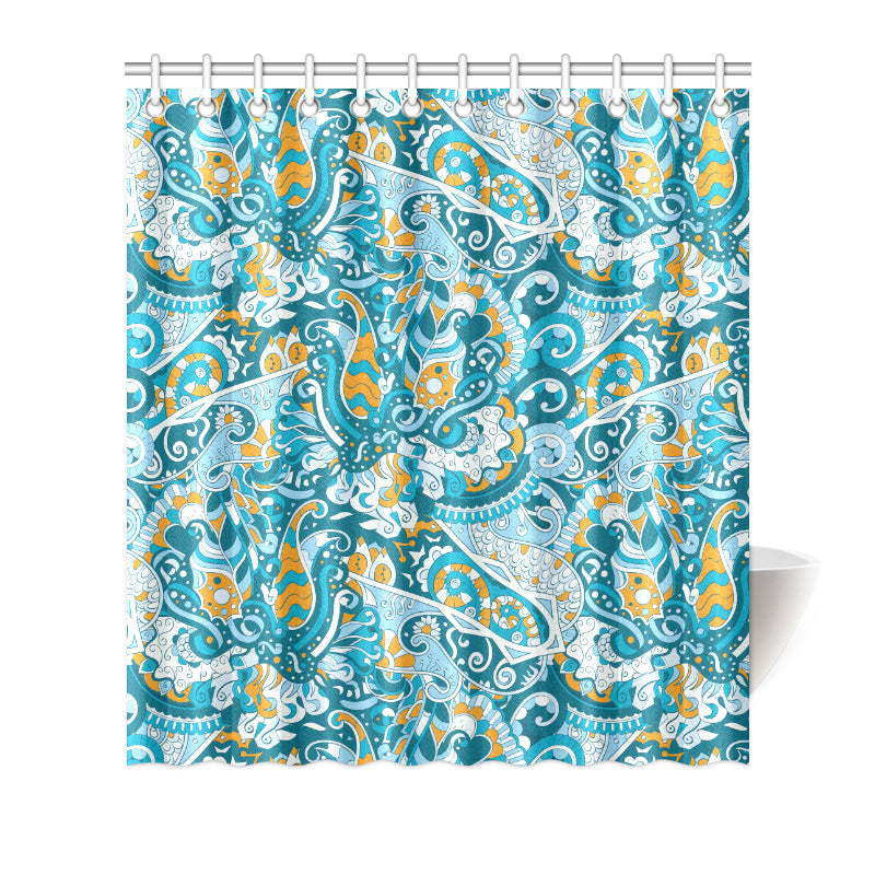 Funky Retro Pattern Print Design A03 Shower Curtain