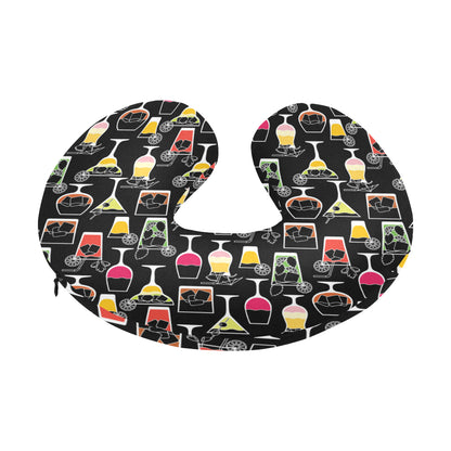 Cocktail Pattern Print Design 01 U-Shaped Travel Neck Pillow