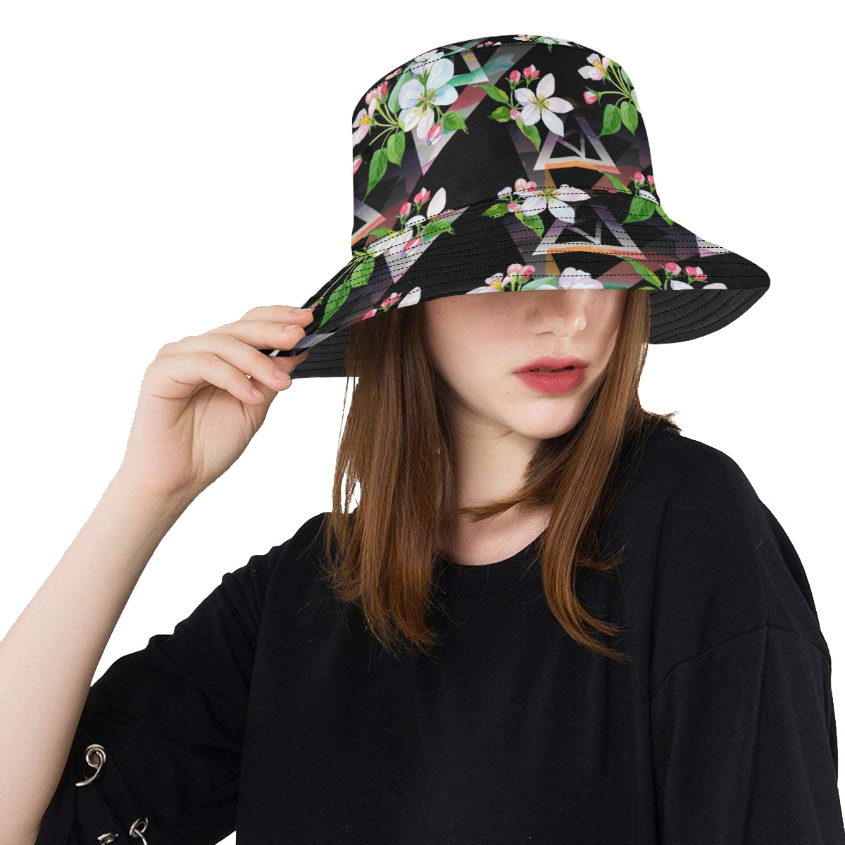 Apple blossom Pattern Print Design AB07 Unisex Bucket Hat