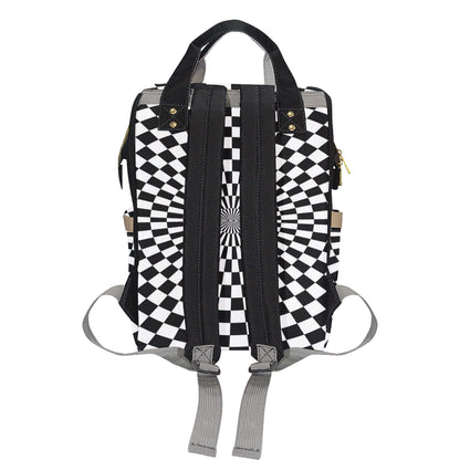 Checkered Flag Optical illusion Diaper Bag Backpack