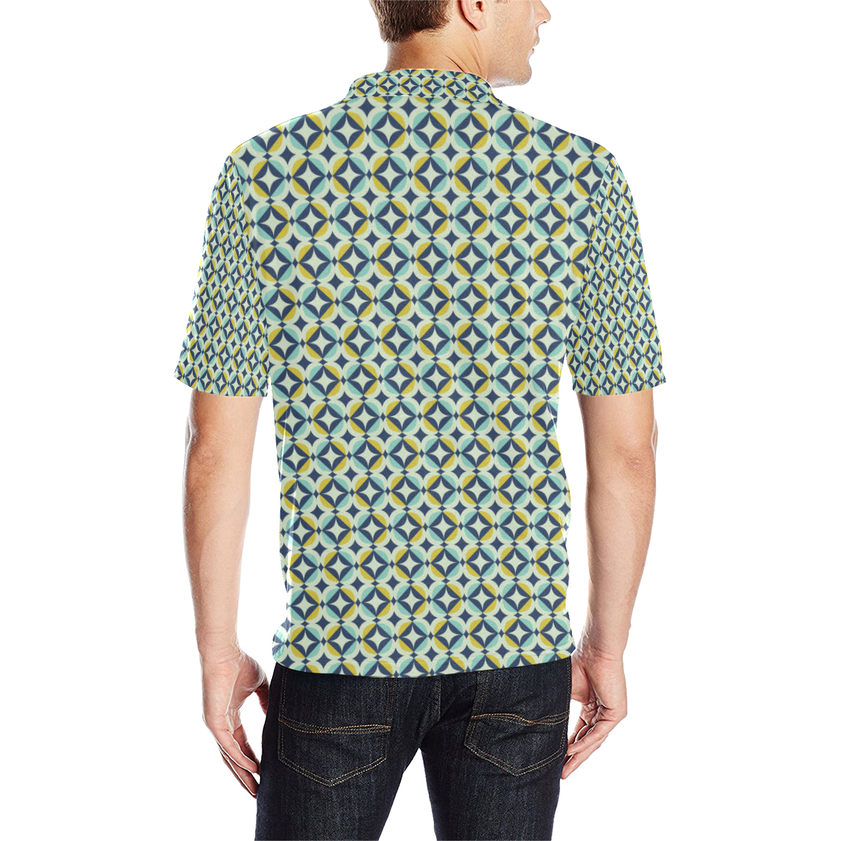 Swedish Design Pattern Men Polo Shirt