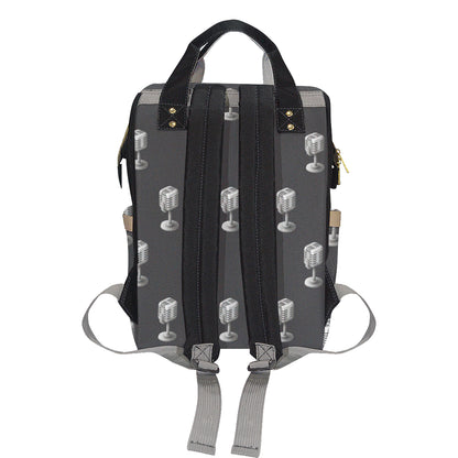 Microphone Vintage Pattern Print Design 01 Diaper Bag Backpack