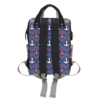 Anchor Pattern Print Design 07 Diaper Bag Backpack