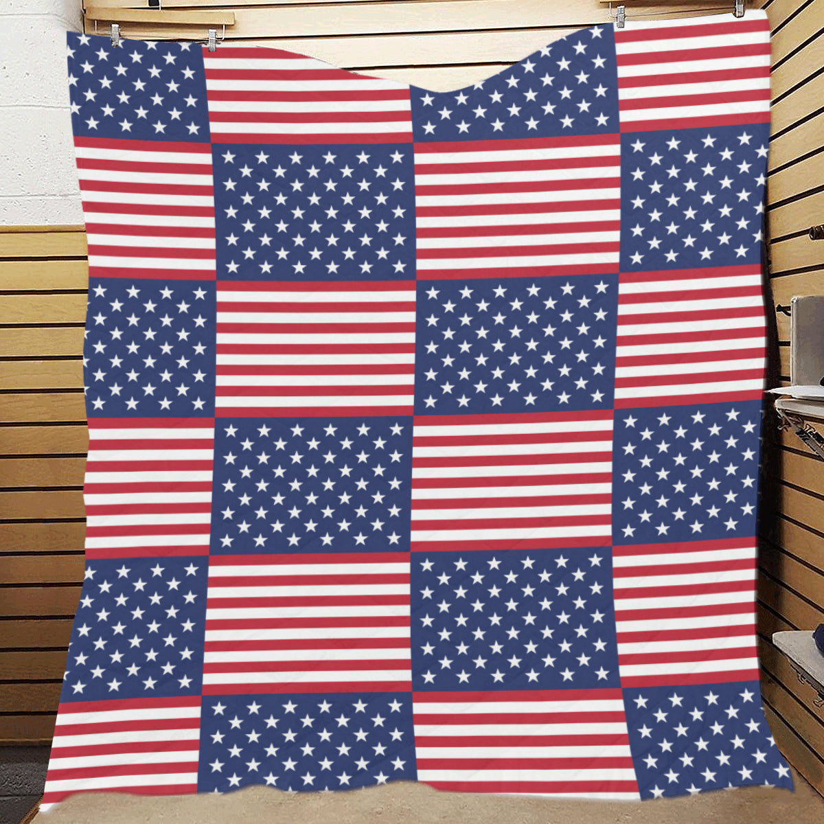 Patriotic US Flag Pattern Print Design A03 Premium Quilt