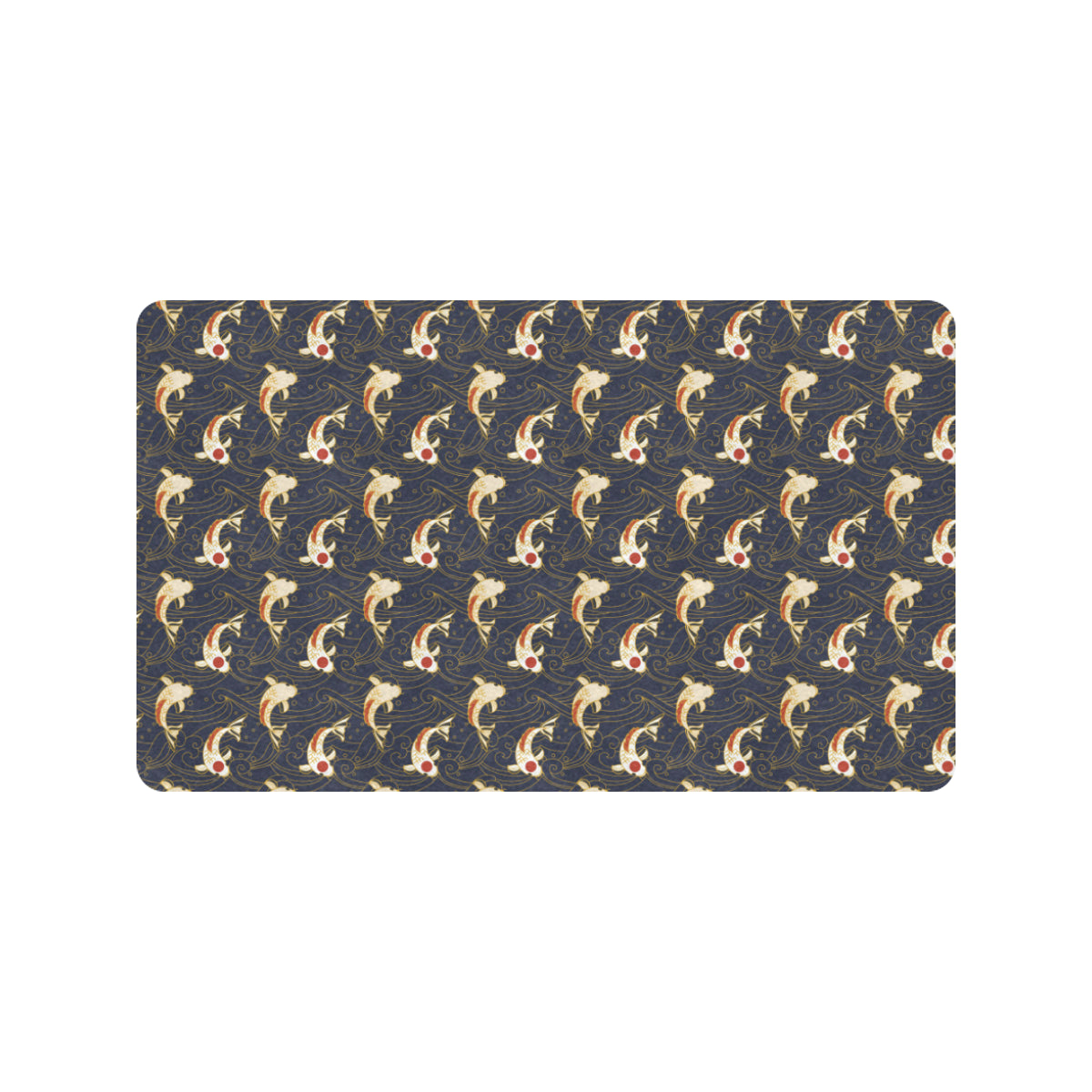 Koi Carp Japanese Design Themed Print Rubber Doormat
