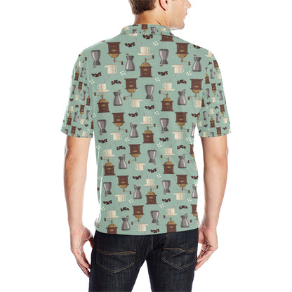 Coffee Pattern Print Design 04 Men Polo Shirt