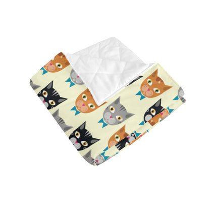 Cat Pattern Print Design 05 Premium Quilt