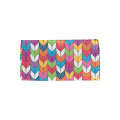 Knit Pattern Print Design 01 Women's Trifold Wallet