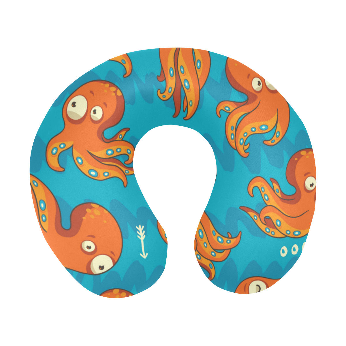 Octopus Pattern Print Design A02 U-Shaped Travel Neck Pillow