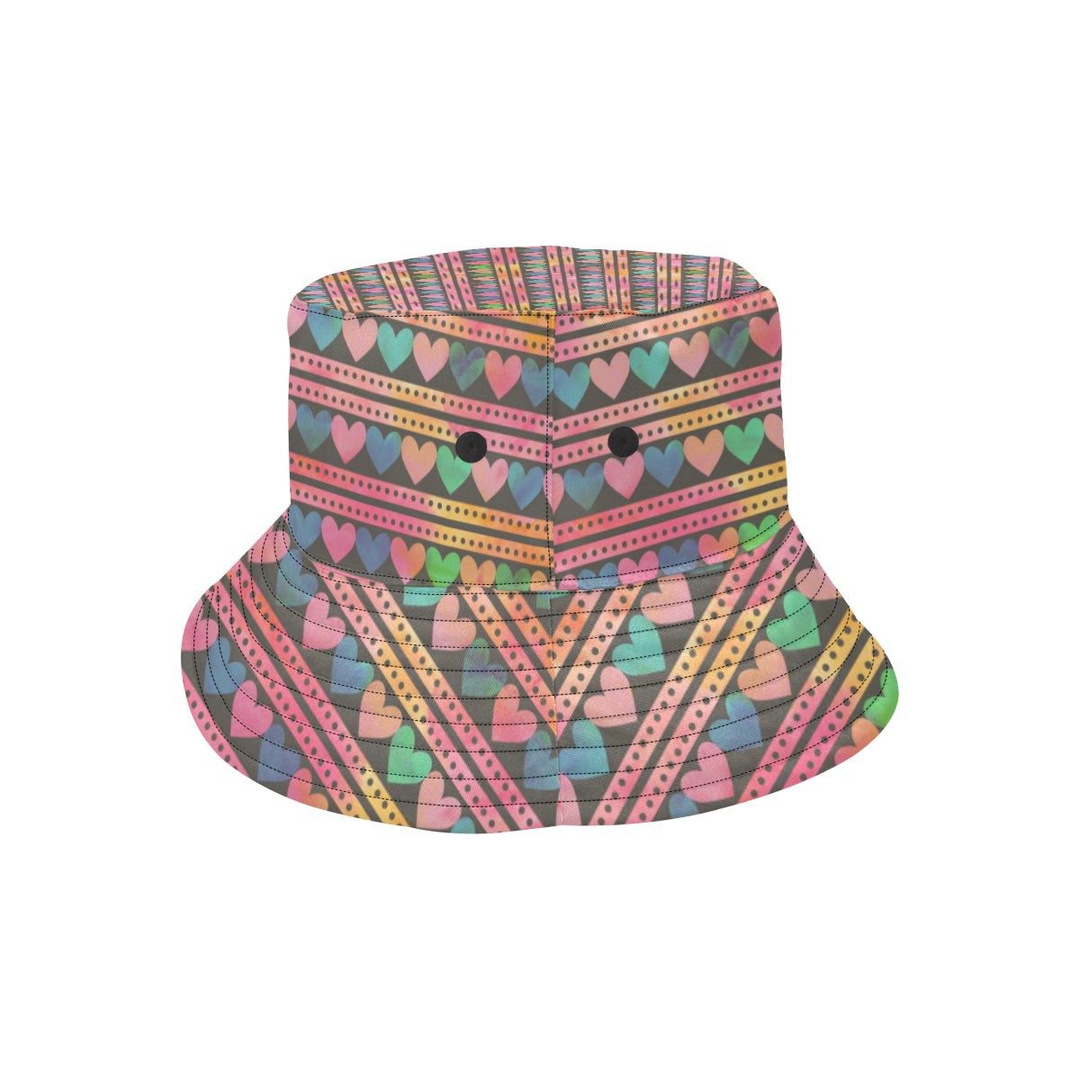 Heart Pattern Print Design HE010 Unisex Bucket Hat