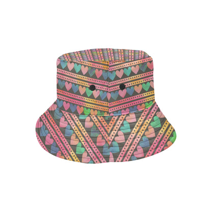Heart Pattern Print Design HE010 Unisex Bucket Hat
