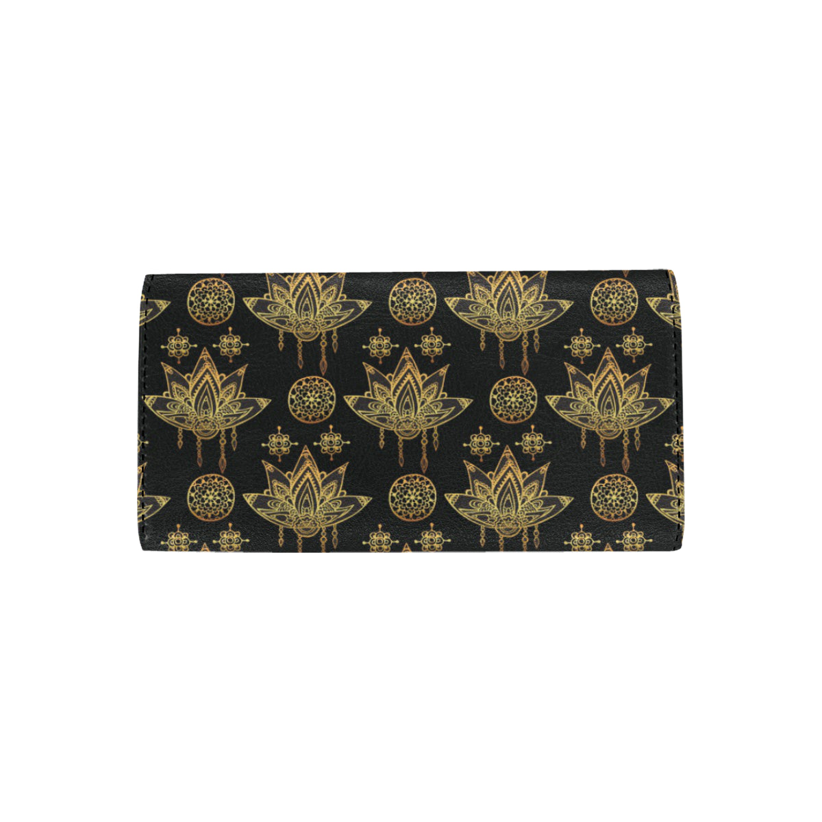 lotus Boho Pattern Print Design LO03 Women's Trifold Wallet