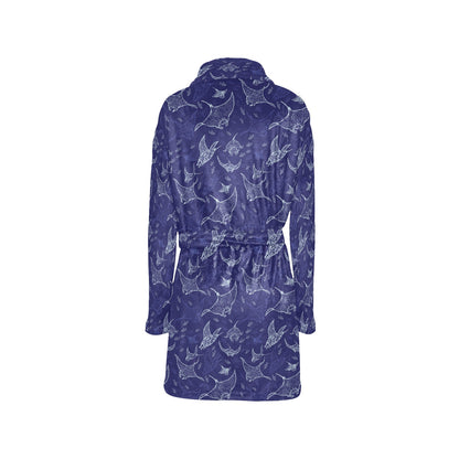 Manta Ray Print Design LKS401 Women's Fleece Robe