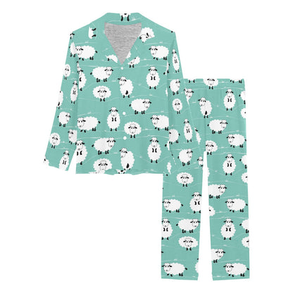 Sheep Print Design LKS404 Women's Long Pajama Set
