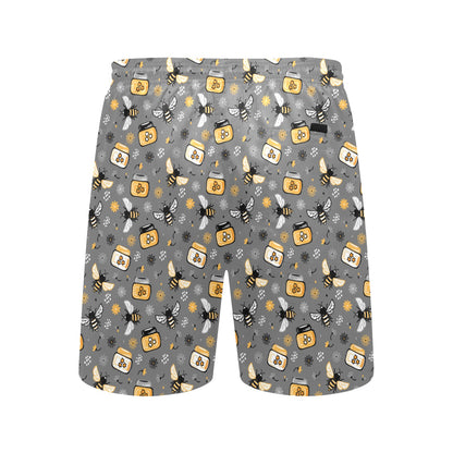 Honey Bee Print Design LKS301 Men's Swim Trunks Beach Shorts
