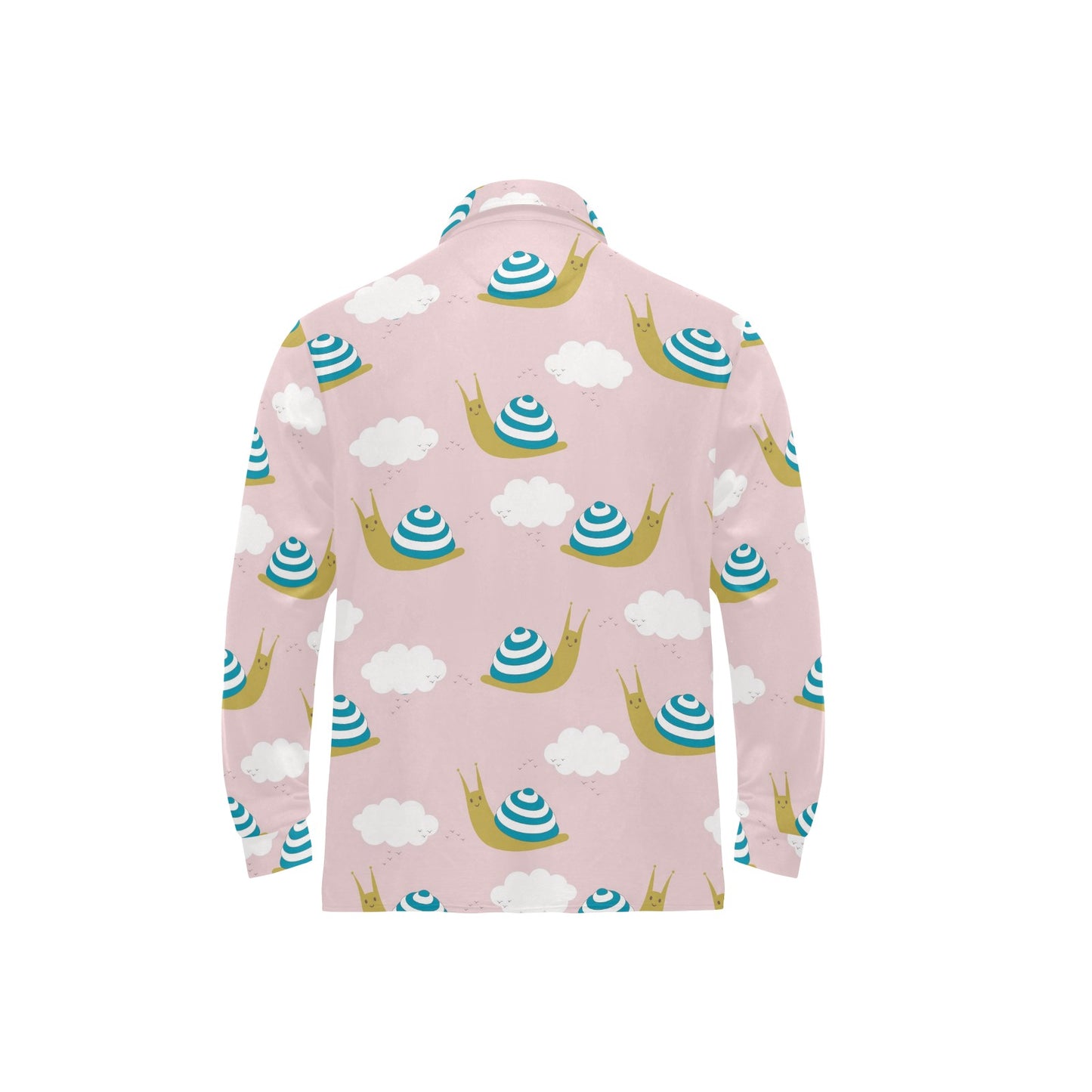 Snail Pattern Print Design 02 Long Sleeve Polo Shirt For Men's