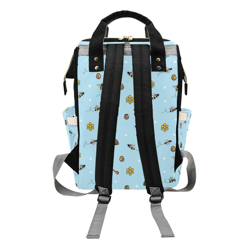 Honey Bee Print Design LKS307 Diaper Bag Backpack