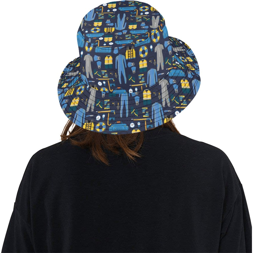 Scuba Equipment Print Design LKS305 Unisex Bucket Hat