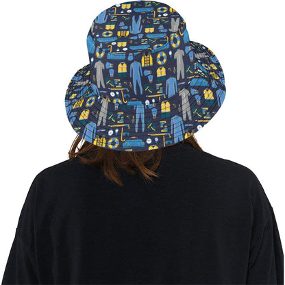 Scuba Equipment Print Design LKS305 Unisex Bucket Hat