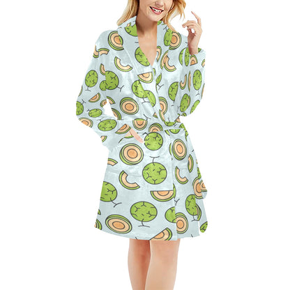 Cantaloupe Pattern Print Design 02 Women's Fleece Robe