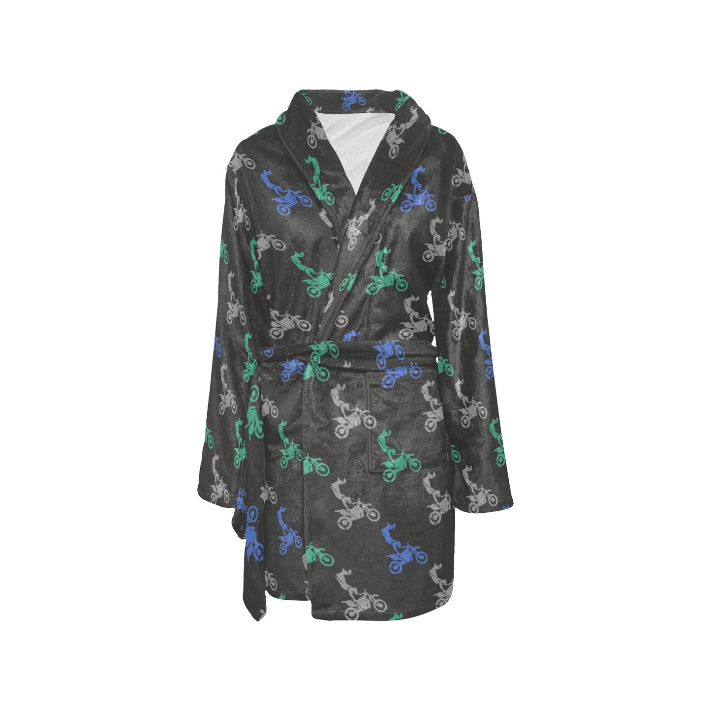 Motocross Pattern Print Design 02 Women's Fleece Robe