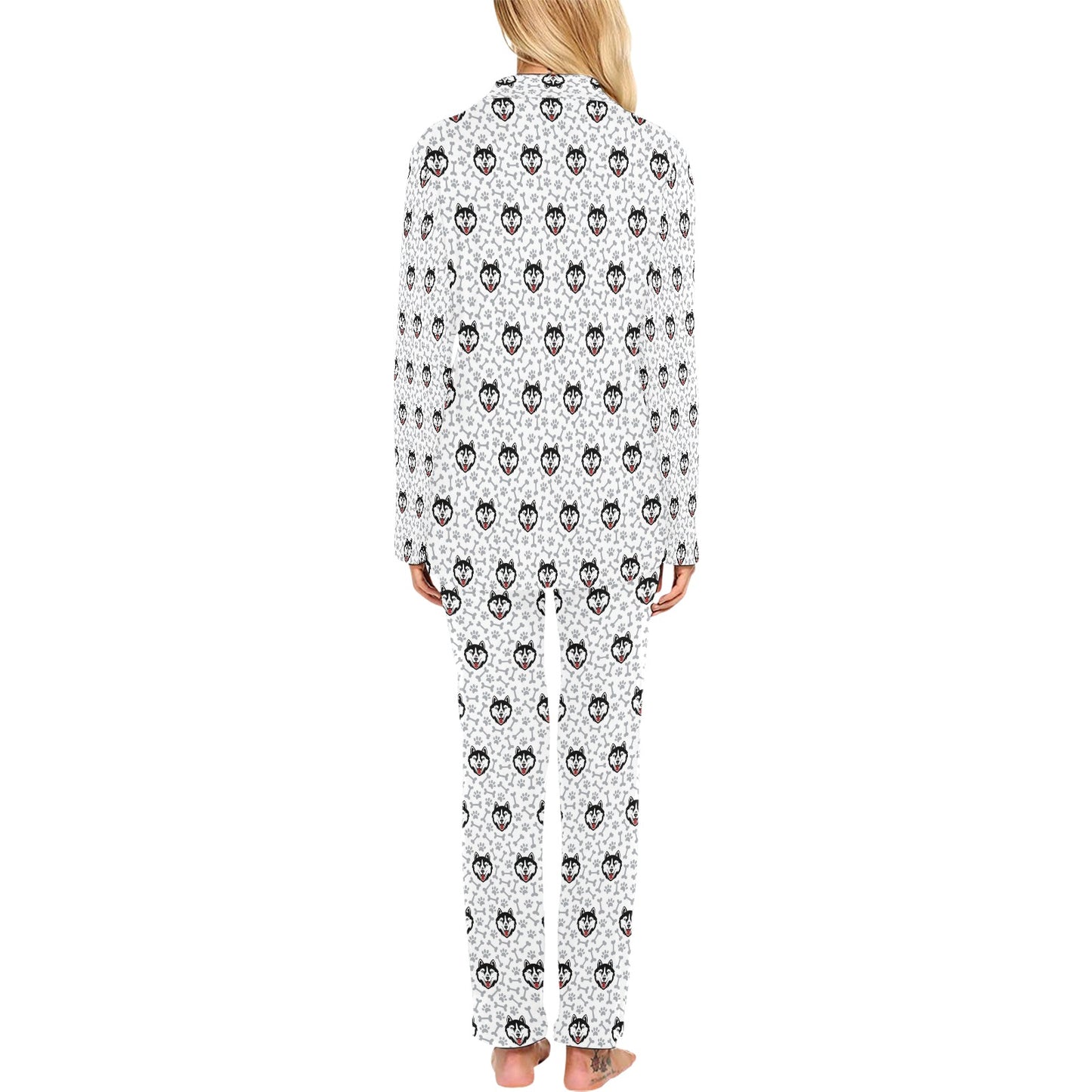 Siberian Huskies Print Design LKS305 Women's Long Pajama Set