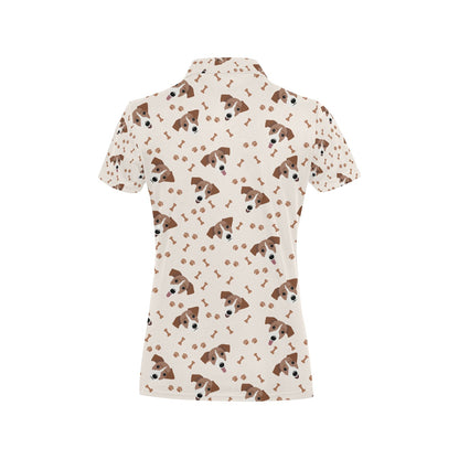 Russell Terriers Paw Print Design LKS303 Women's Polo Shirt