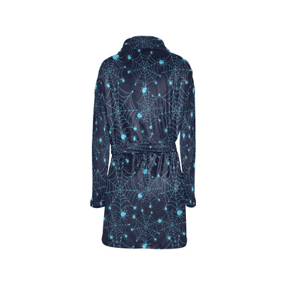 Spider Web Blue Print Design LKS304 Women's Fleece Robe